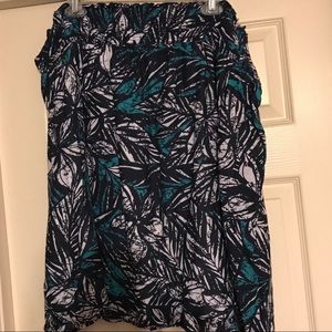 Navy Blue, Turquoise & White Skirt